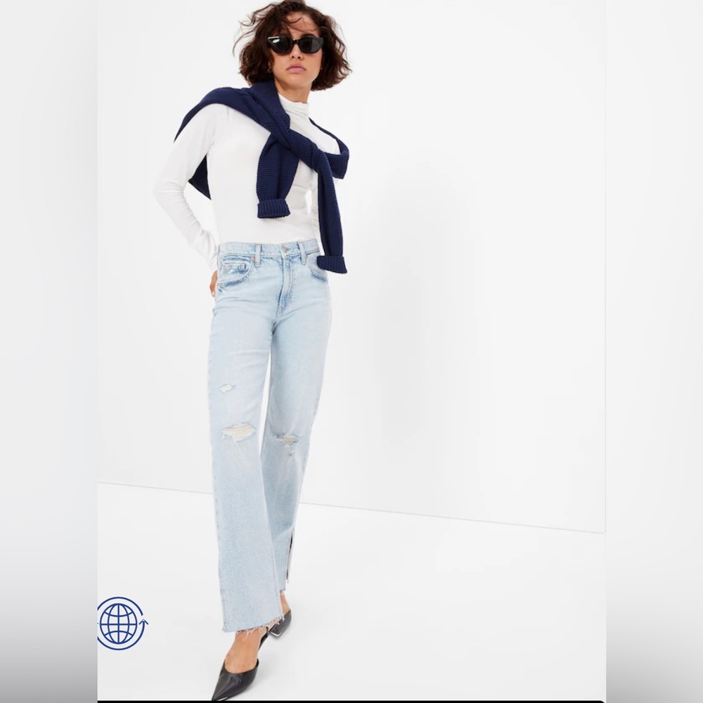 Mid rise organic cotton 90s loose jeans NWT